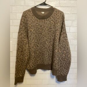 Aerie Womens Animal Print Sweater Extra Large Brown Cheetah Pullover